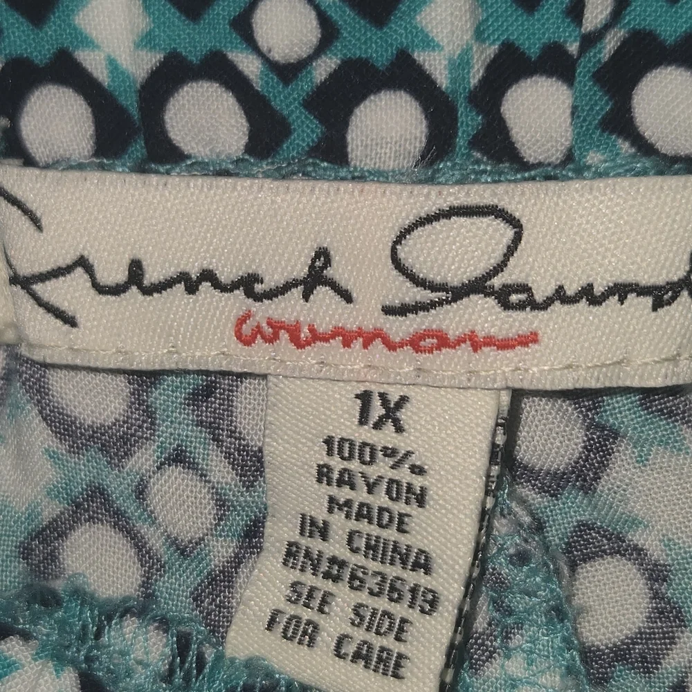 French Laundry Teal and White Geometric Joggers